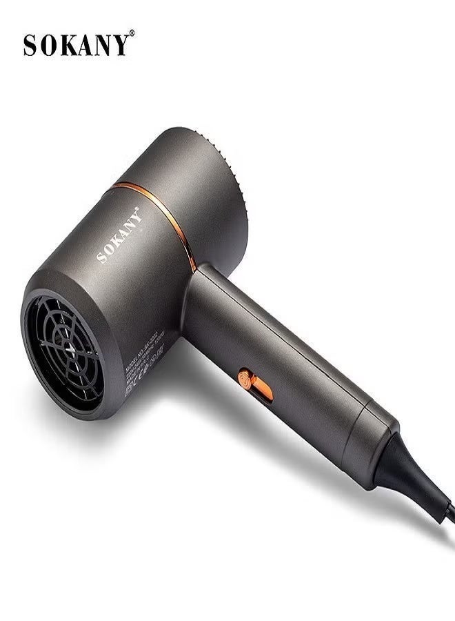 sokany SK-2202 Mini Hair Dryer 1200W with Fast Drying, Lightweight & Compact Design, Portable for Home, Salon & Travel Use, General Grey Color, Ergonomic & Easy to Use - Image 4